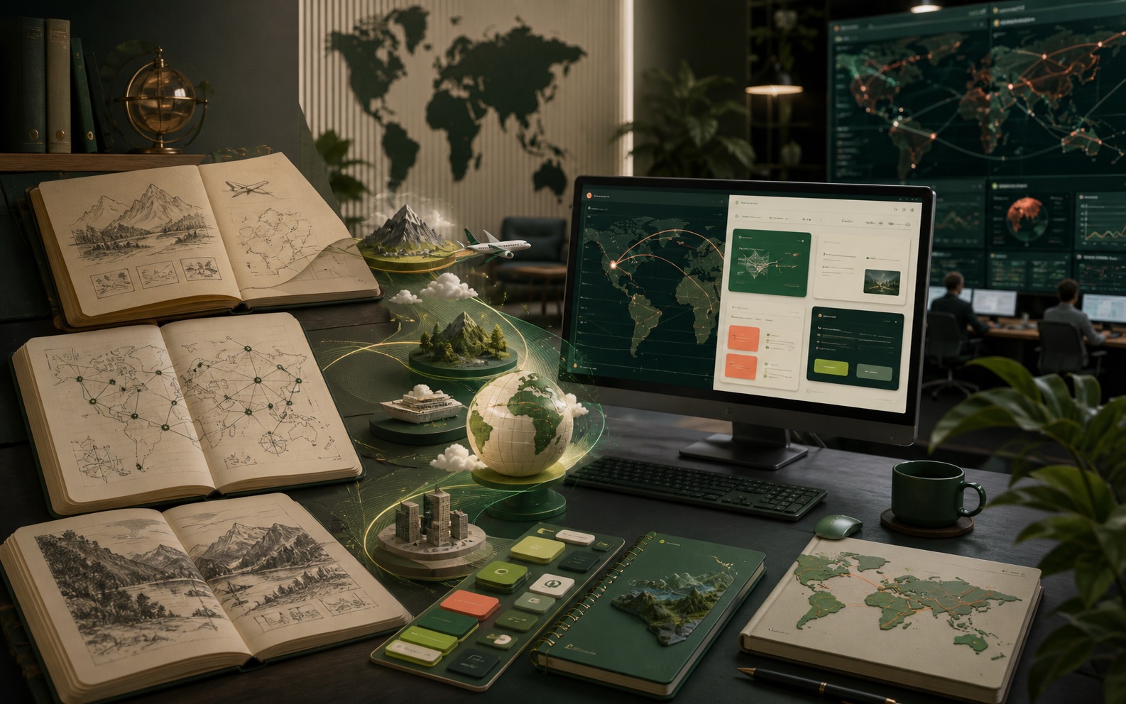 Travel product workspace representing accumulated experience