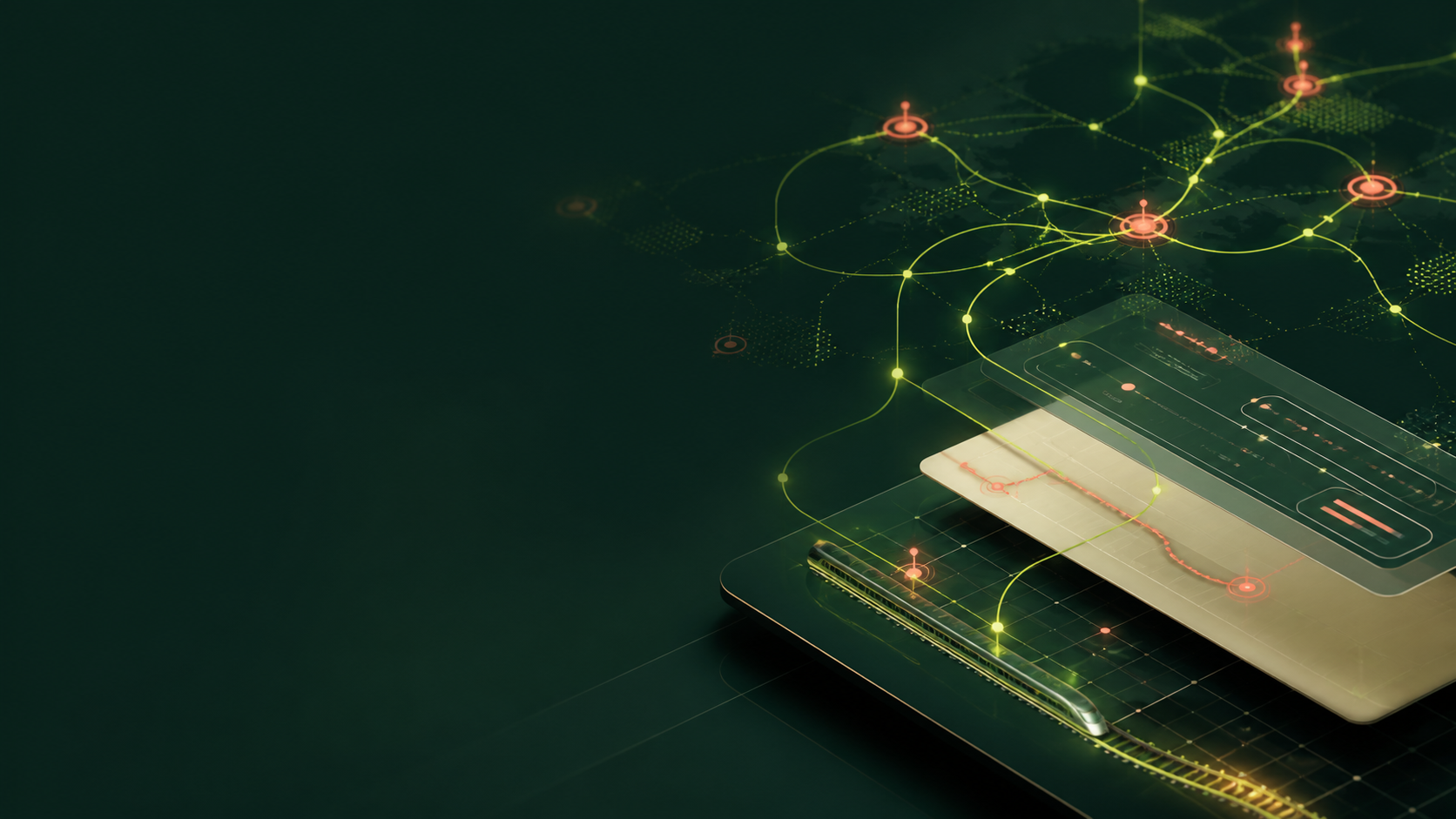 Abstract Travel Tech editorial visual